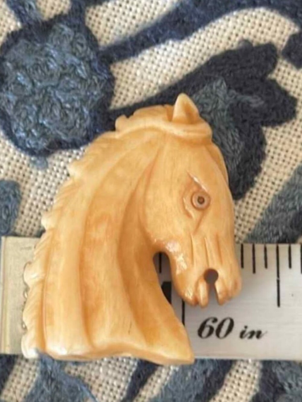 Carved Horse Head Bead Pendant- Warm Caramel Tone